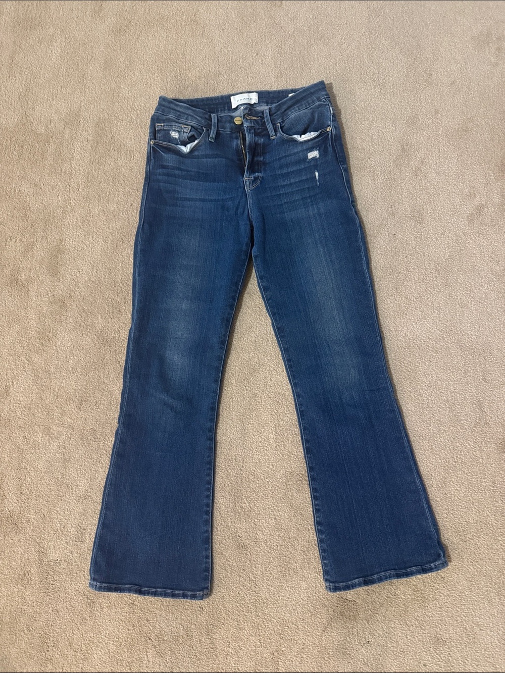 Frame Denim Dark Blue Wide-Leg Jeans